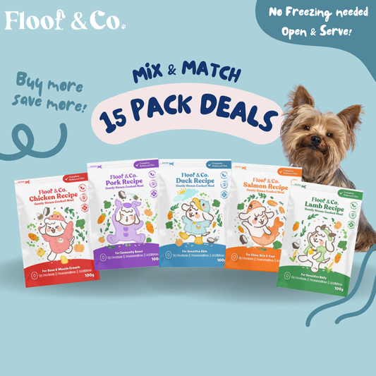 Dog Cooked Meals - 15 Pack Deals! 1.5kg Mix & Match