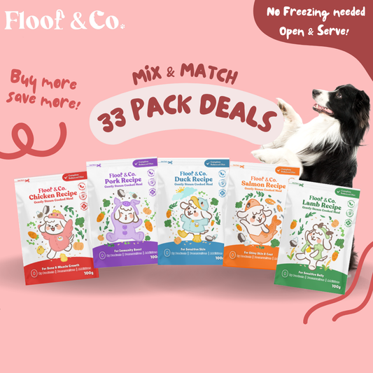 Dog Cooked Meals - 33 Pack Deals! 3.3kg Mix & Match