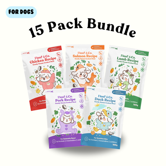 Dog Cooked Meals - 15 Pack Bundle Deals 1.5kg Mix & Match